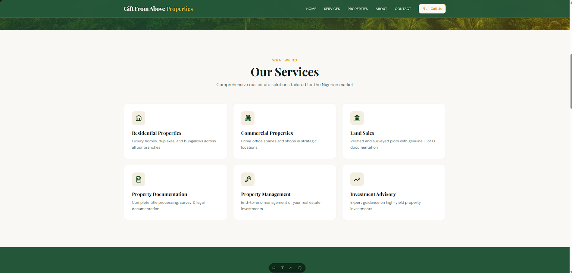 GFA Properties services section